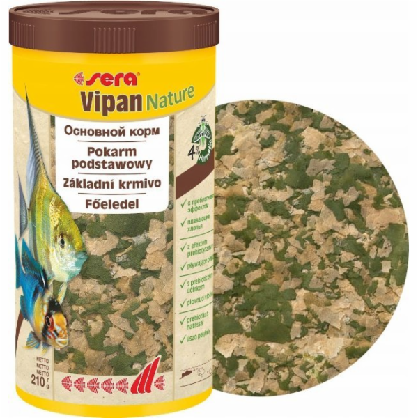 Sera Vipan Nature 1000 ml, vločky - prémiové krmivo