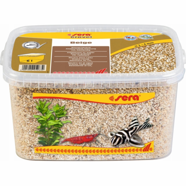 Sera Gravel Beige akvarijní štěrk, 2 - 4 mm, 6 l, béžový