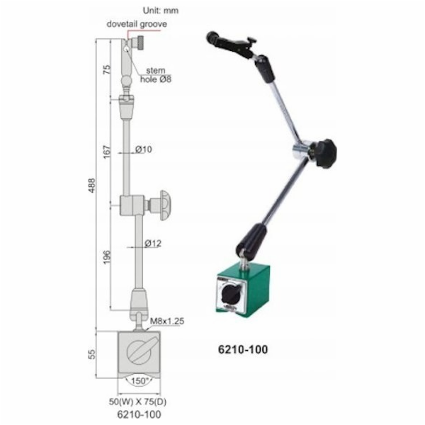 Rozměr MAGNETOVÁ ZÁKLADNA L=500