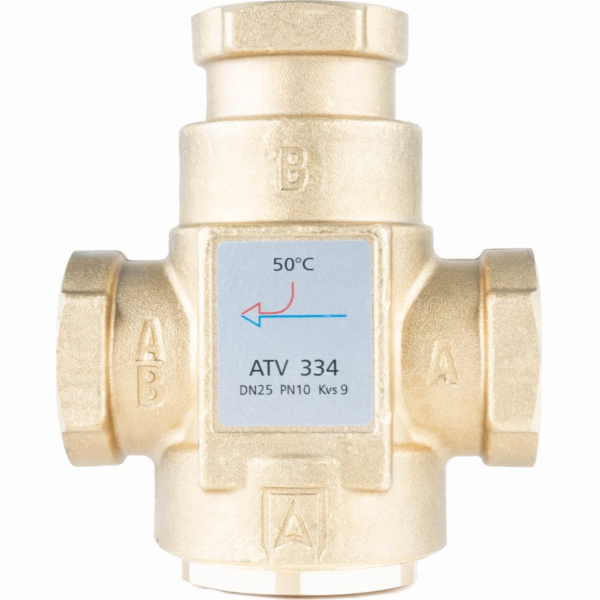 Afriso Teplotní ventil ATV 334, DN25, Rp1, kvs 9, 50°C