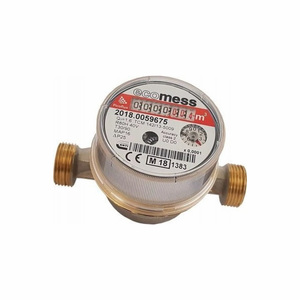 Vodoměr na teplou vodu Ecomess Picoflux 1/2" 1,6 m3/h