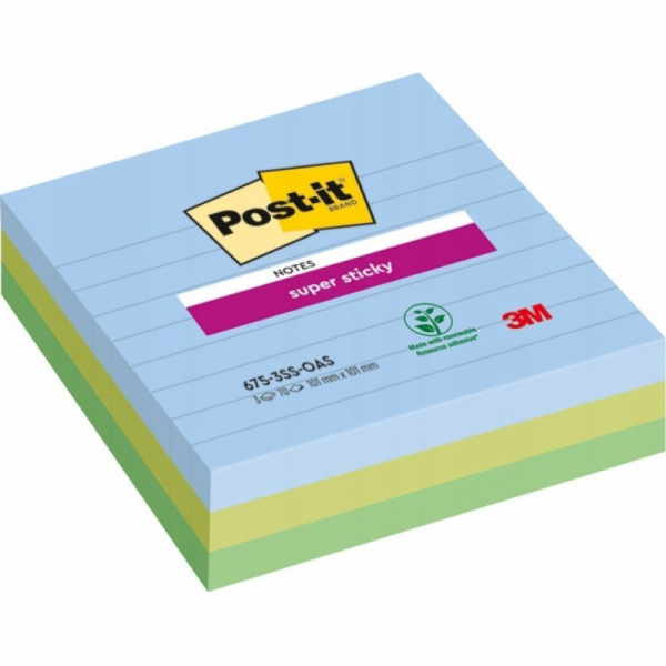 Lepicí papírky Post-it® Super Sticky XL, OASIS, linkované...
