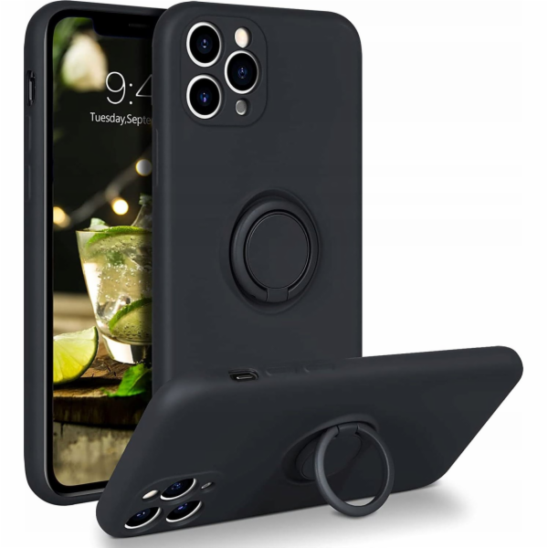 Pouzdro Forcell SILICONE RING pro IPHONE 12 PRO MAX černé