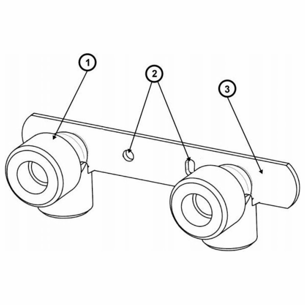 Capricorn Plochá závitová lišta s roztečí 100 mm, mosazná...