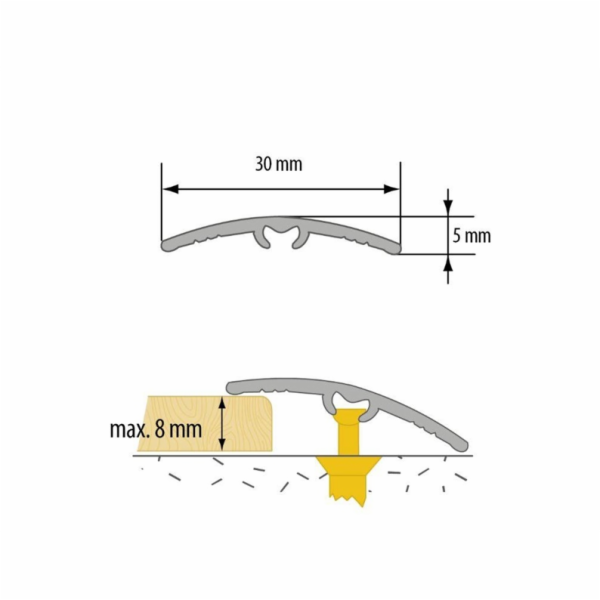PÁSKA ALIUM LW30 2,79M MAT ZLATÁ(10)