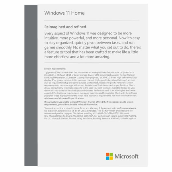 Operační systém MS Windows 11 Home FPP
