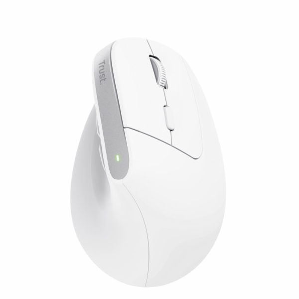 TRUST myš Bayo+ Ergonomická vertikální myš, Bezdrátová, bílá