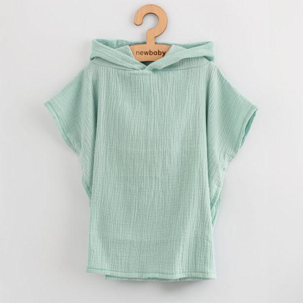 Dětské mušelínové pončo New Baby Feeling mint 35 cm Vel.XS