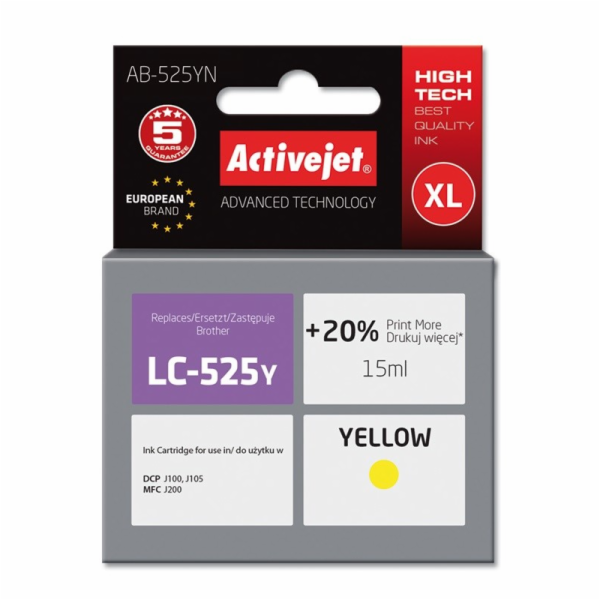 Activejet Inkoust AB-525YN (náhradní inkoust Brother LC52...