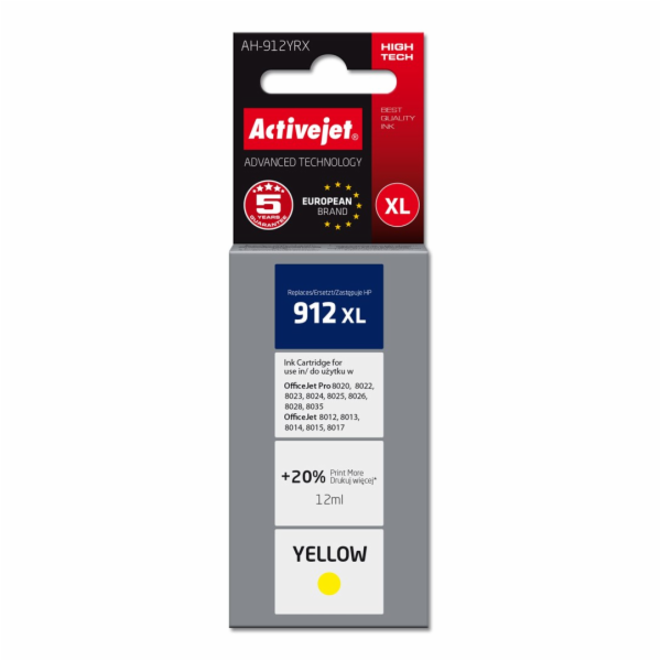 Activejet AH-912YRX inkoust pro tiskárny HP, Náhradní ink...