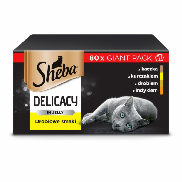 SHEBA Delicacy drůbeží příchutě v želé - vlhké krmivo pro...