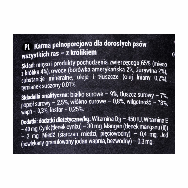 Dolina Noteci RAFI králík, borůvka, brusinka - vlhké krmi...