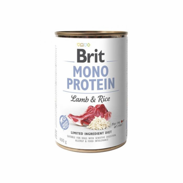 BRIT MONO PROTEIN Mokré krmivo pro psy Jehněčí s rýží 400 g