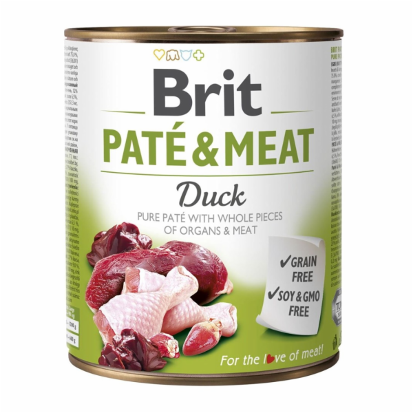 BRIT Paté & Meat with Duck - mokré krmivo pro psy - 800 g