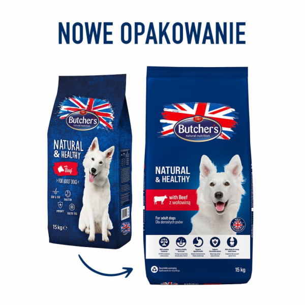 BUTCHER S Natural&Healthy s hovězím masem - suché krmivo ...