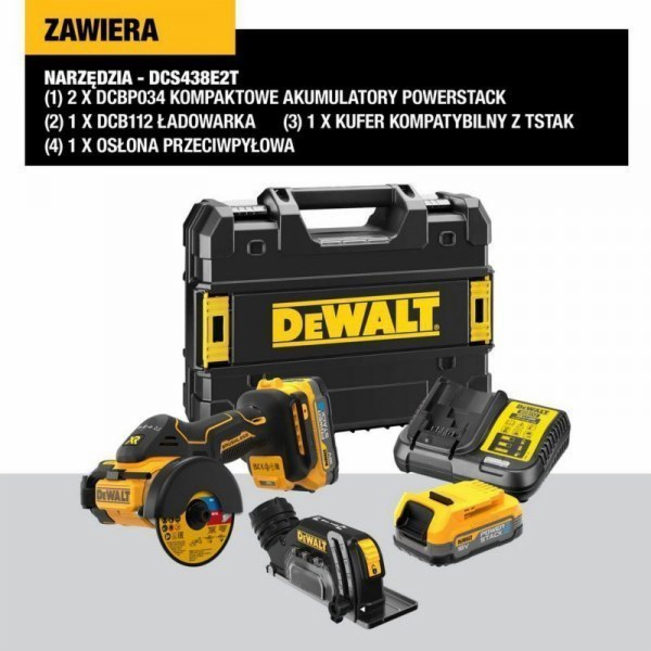 Dewalt Dewalt Cutter 18V 76mm 2x1.7Ah PowerStack DCS438E2T