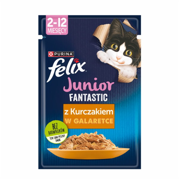 Felix Fanstastic Junior - mokré krmivo pro kočky - 85 g