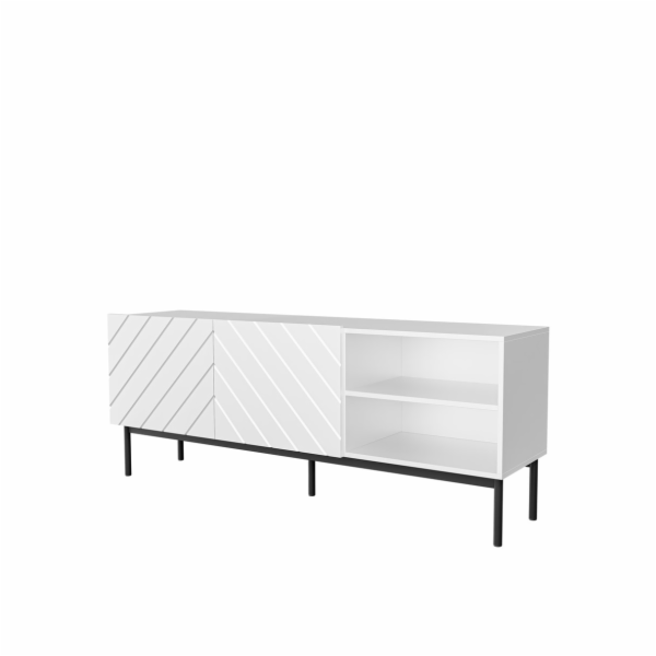 Skříň ABETO RTV na černém ocelovém rámu 150x42x60 cm bílá...