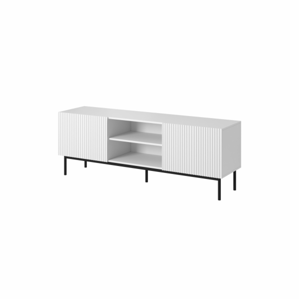 Skříň PAFOS RTV na černém ocelovém rámu 150x40x60 cm bílá...