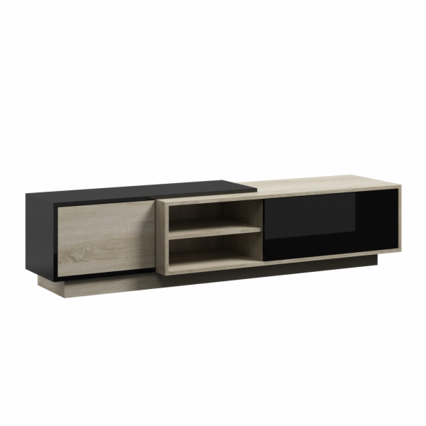 Cama TV skříňka SIGMA1 180 dub sonoma/černý lesk