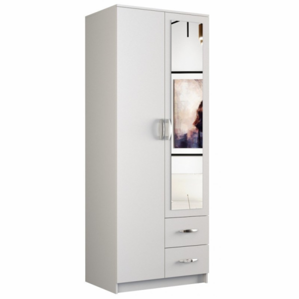 Topeshop ROMANA 80 BIEL L šatní skříň do ložnice 5 polic ...