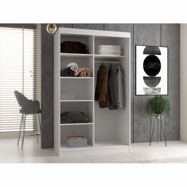 Topeshop IGA 120 BIEL B KPL skříň/šatník do ložnice 7 pol...
