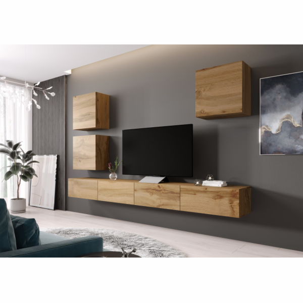 Cama Obývací skříň sestava VIGO 22 dub wotan/dub wotan lesk