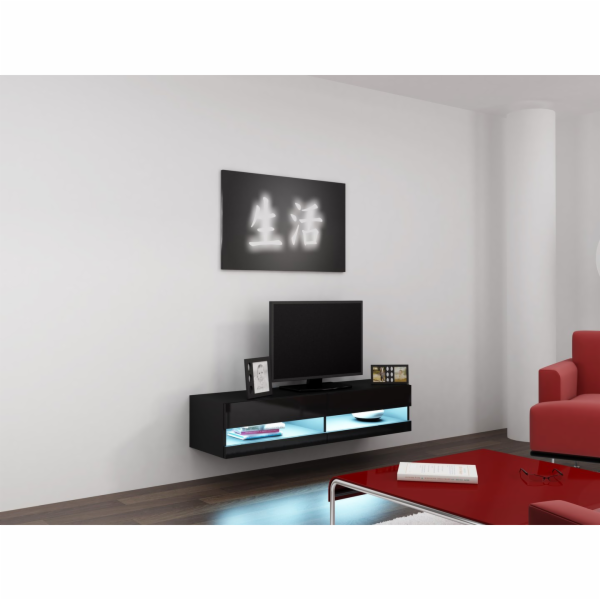 Cama Obývací skříň sestava VIGO NEW 11 černá/černý lesk