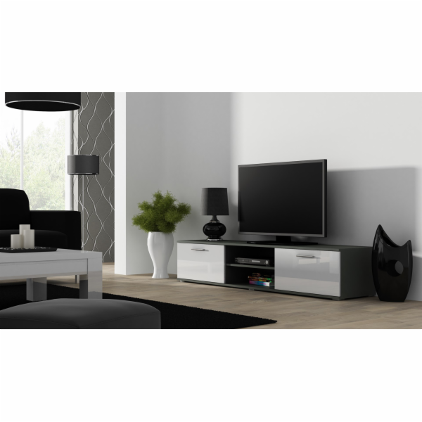 Sada SOHO 4 (skříňka RTV180 + 2x skříň S1 + police) Šedá/...