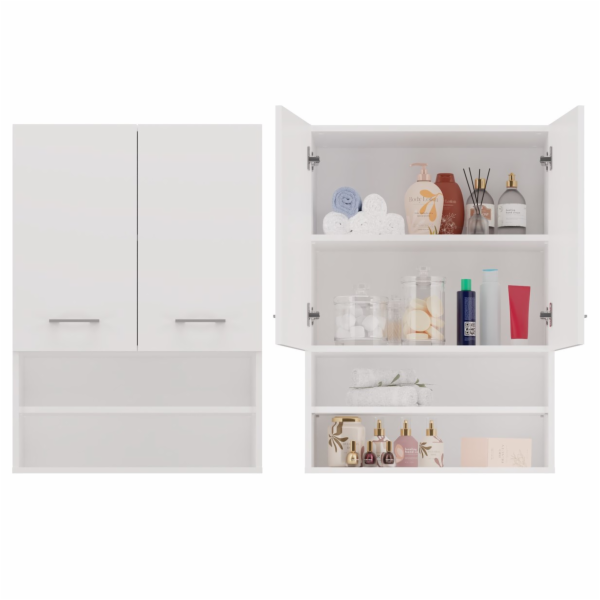 Topeshop POLA MINI DK BIEL koupelnová úložná skříňka Bílá
