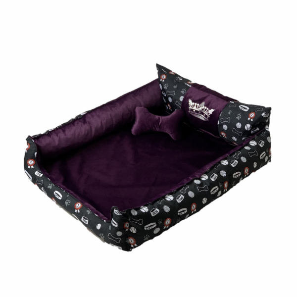GO GIFT Pelíšek pro psa a kočku XL - fialový - 100x90x18 cm