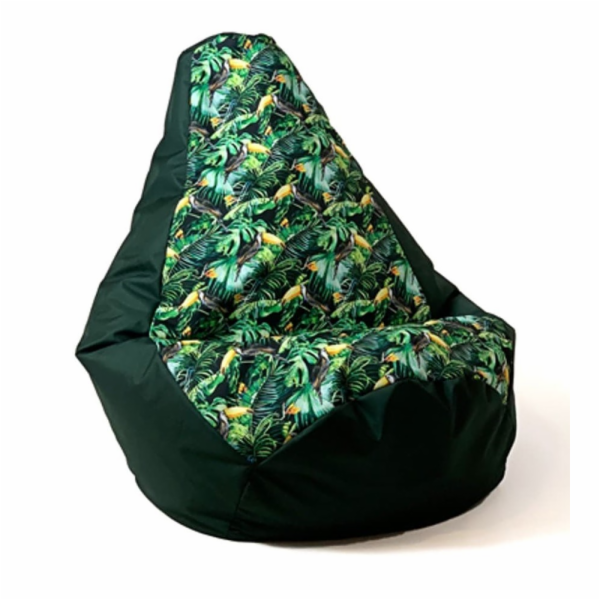 Sako sack pouffe hruška potisk černo-papua XXL 140 x 100 cm