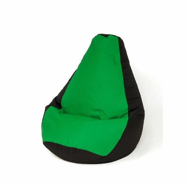 Sako bag pouffe Hruška černá a zelená XXL 140 x 100 cm