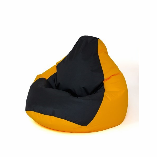 Sako taška pouffe Hruška žluto-černá XXL 140 x 100 cm