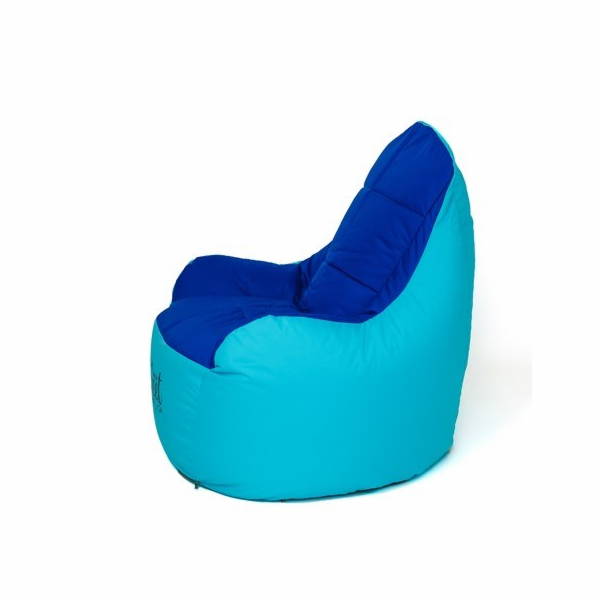 Sako taška pouffe Boss modrá- chrpa XXL 140 x 90 cm