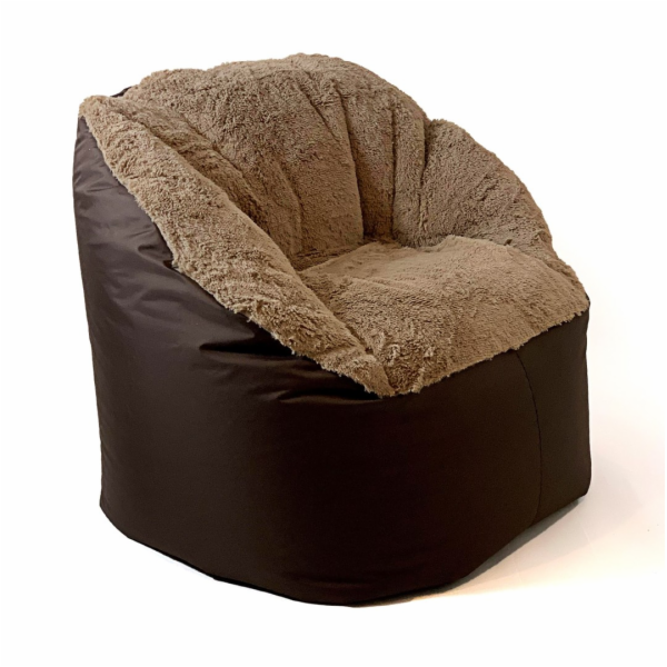 Sako sáčkový pouffe Nadýchané cappuccino XXL 140 x 90 cm
