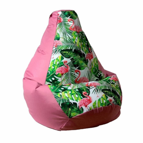 Sako bag pouffe Potisk hrušek růžově planoucí XL 130 x 90 cm
