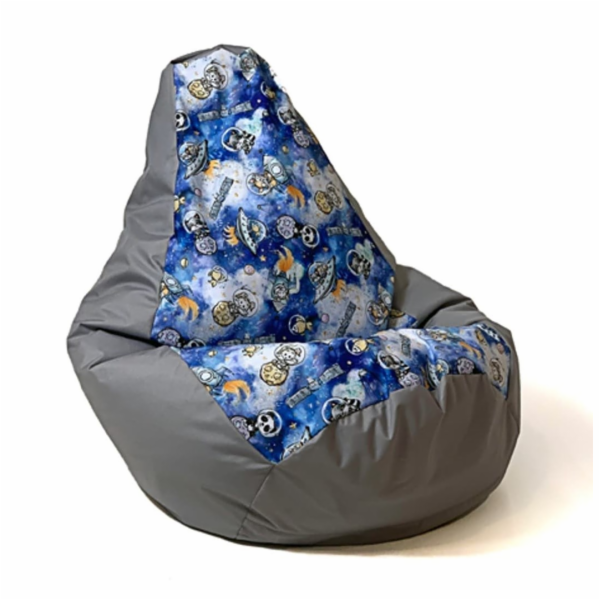 Sako sack pouffe hruška potisk šedé vesmírné lodě L 105 x...