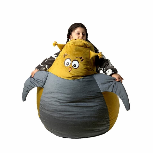 Sako taška pouffe Sowa zlato-šedá L 105 x 80 cm