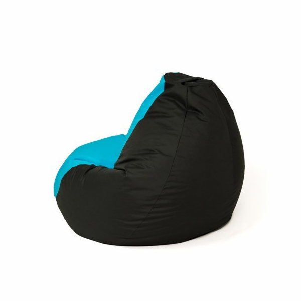 Sako taška pouffe Hruška černá a modrá L 105 x 80 cm