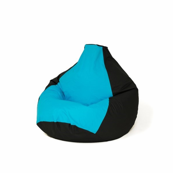 Sako taška pouffe Hruška černá a modrá XL 130 x 90 cm