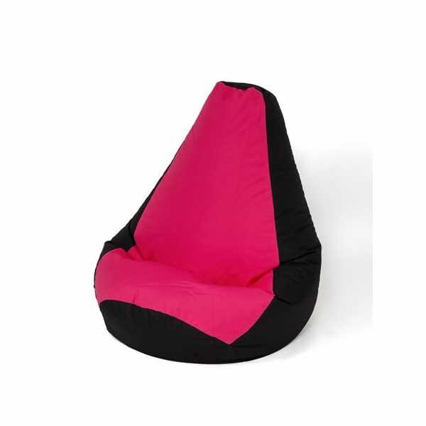 Sako taška pouffe Hruška černo-růžová L 105 x 80 cm