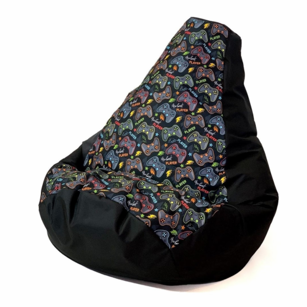 Sako bag taška pouffe Hruška black-pad player L 105 x 80 cm