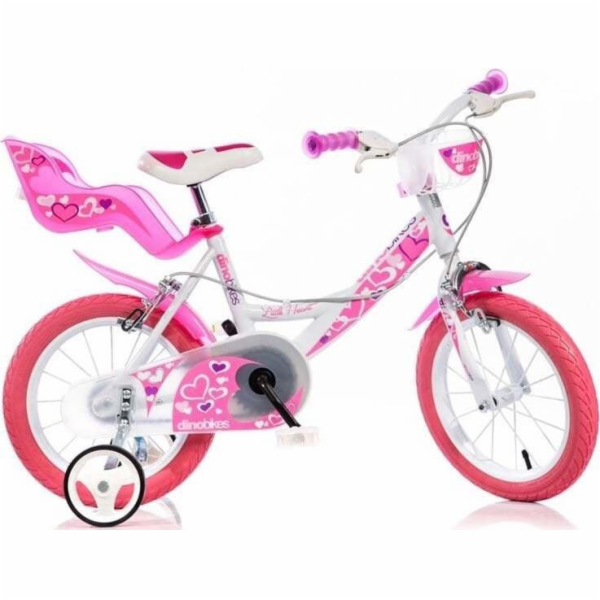 Dino bikes 164RN Bílá, růžový potisk 16" dívčí kolo