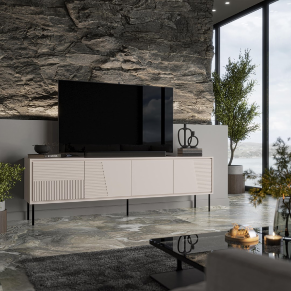RTV skříň ABI 4D 200x38x62 kašmír mat