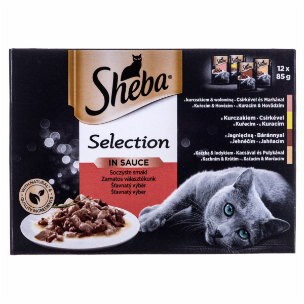 Sheba Selection in Sauce Šťavnaté příchutě 12 x 85 g