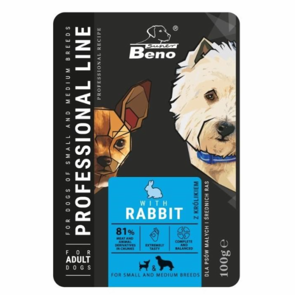 SUPER BENO Adult Small a medium Rabbit - Mokré krmivo pro...