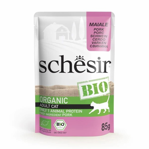 SCHESIR Bio Vepřové - mokré krmivo pro kočky - 85 g