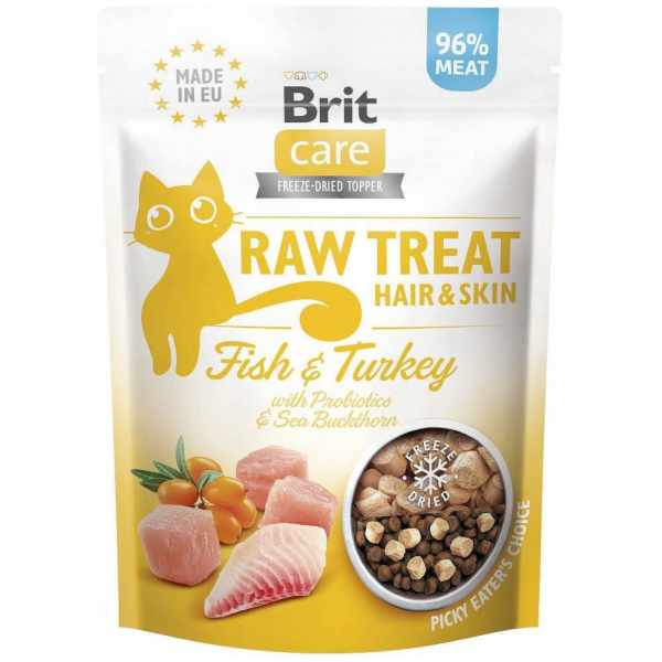 BRIT Care Raw Treat Hair&Skin fish with krůta - kočičí pa...