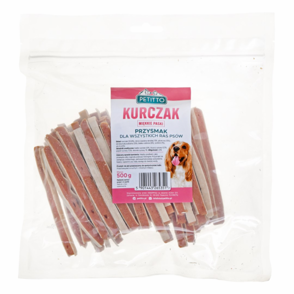 PETITTO Měkké kuřecí nudličky - pamlsek pro psy - 500 g
